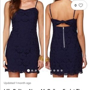 Lilly Pulitzer Navy McCallum Eyelet Tie Dress 8